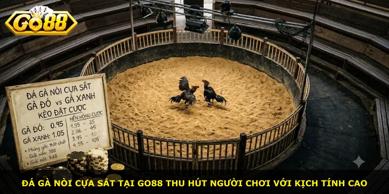 Đá gà nòi cựa sắt tại Go88 thu hút người chơi với kịch tính cao