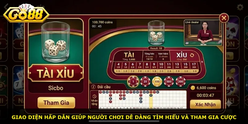 Giao diện hấp dẫn giúp người chơi dễ dàng tìm hiểu và tham gia cược