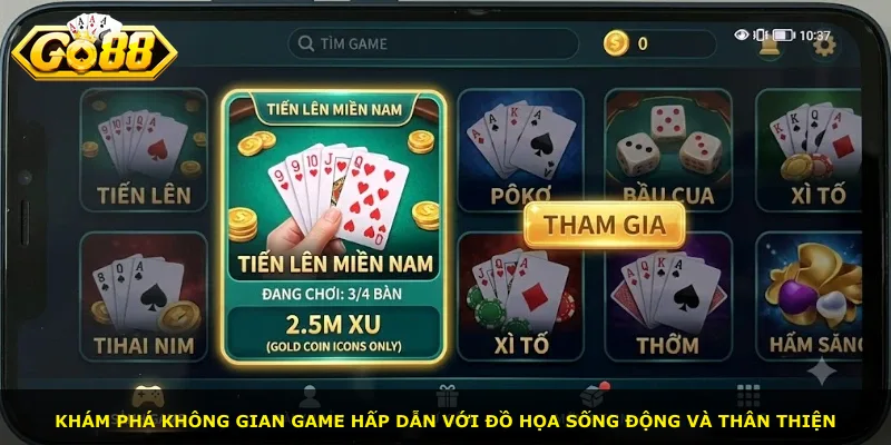 Khám phá không gian game hấp dẫn với đồ họa sống động và thân thiện