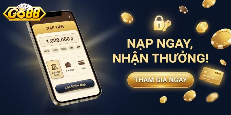 Nạp Tiền Go88 Nhanh Chóng An Toàn, Nhận Ưu Đãi Hấp Dẫn Ngay Khi Giao Dịch
