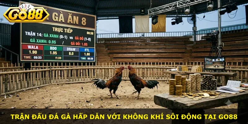 Trận đấu đá gà hấp dẫn với không khí sôi động tại GO88
